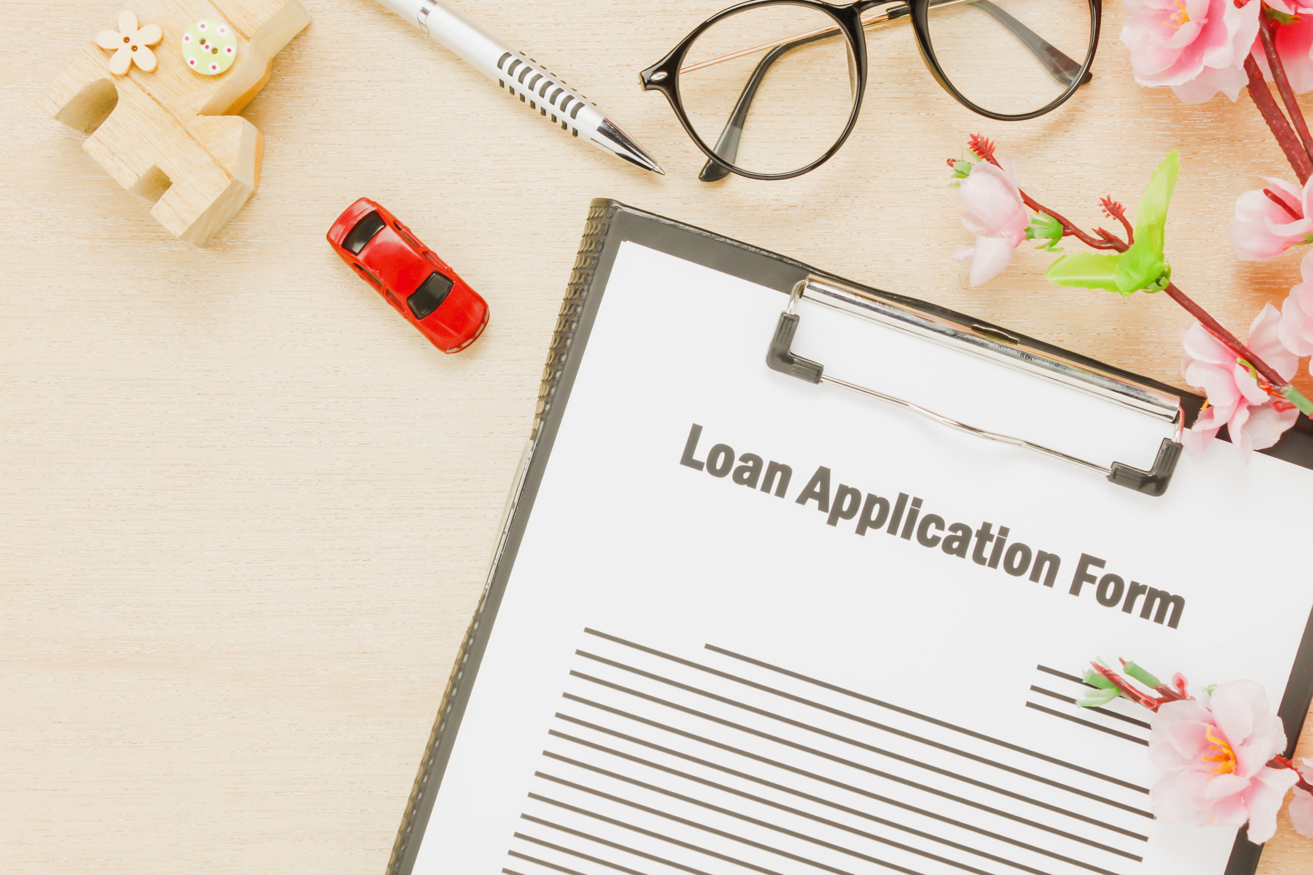 Top view business office desk background.The business loan appca